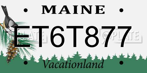 ET6T877 Maine License Plate
