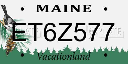 ET6Z577 Maine License Plate