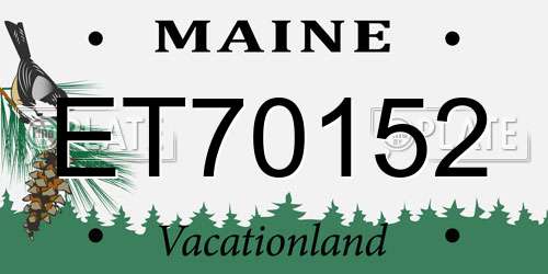 ET70152 Maine License Plate