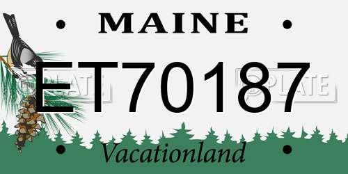 ET70187 Maine License Plate