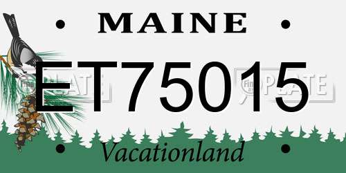 ET75015 Maine License Plate