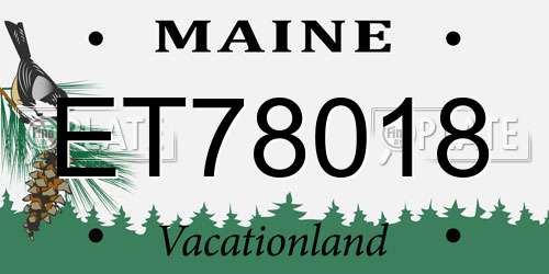 ET78018 Maine License Plate