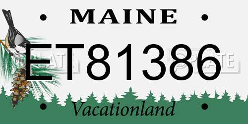 ET81386 Maine License Plate
