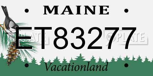ET83277 Maine License Plate