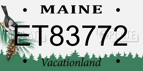 ET83772 Maine License Plate