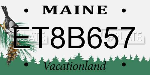 ET8B657 Maine License Plate