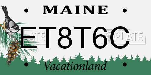 ET8T6C Maine License Plate