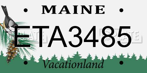 ETA3485 Maine License Plate