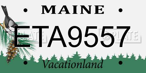 ETA9557 Maine License Plate