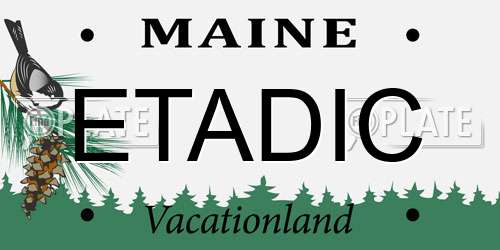 ETADIC Maine License Plate