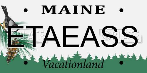 ETAEASS Maine License Plate
