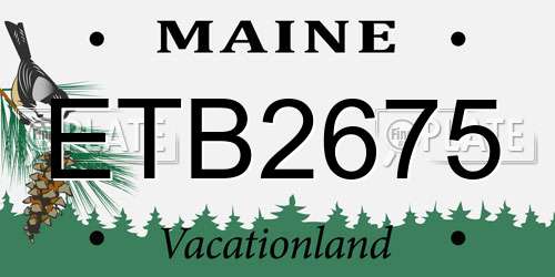 ETB2675 Maine License Plate
