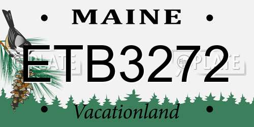 ETB3272 Maine License Plate