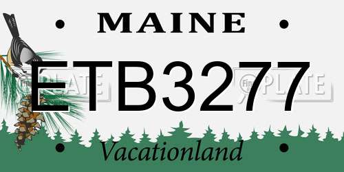 ETB3277 Maine License Plate