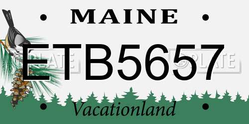 ETB5657 Maine License Plate