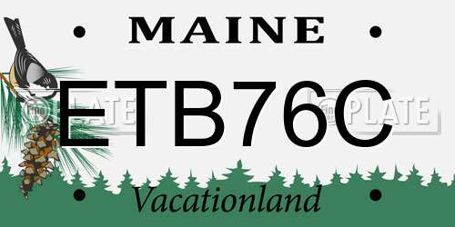 ETB76C Maine License Plate