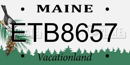 ETB8657 Maine License Plate