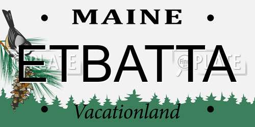 ETBATTA Maine License Plate
