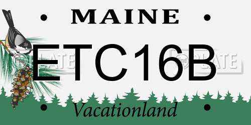 ETC16B Maine License Plate