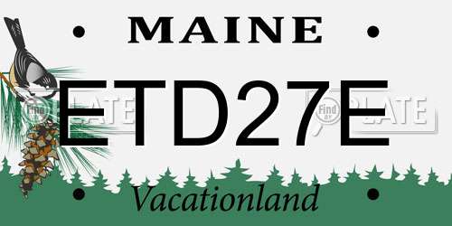 ETD27E Maine License Plate