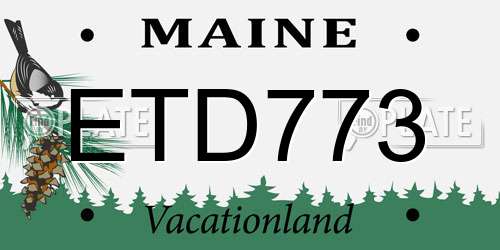 ETD773 Maine License Plate