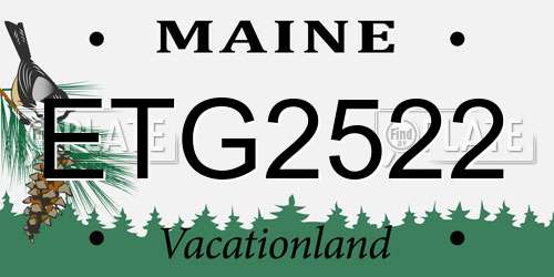 ETG2522 Maine License Plate