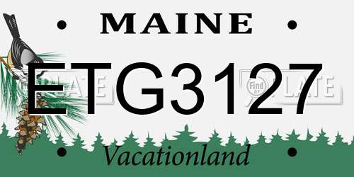 ETG3127 Maine License Plate