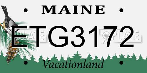ETG3172 Maine License Plate