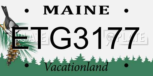 ETG3177 Maine License Plate