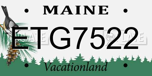 ETG7522 Maine License Plate