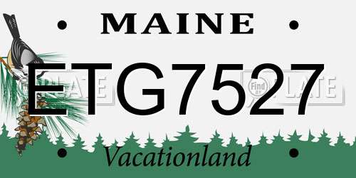 ETG7527 Maine License Plate