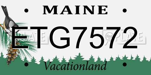 ETG7572 Maine License Plate