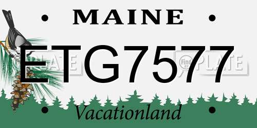 ETG7577 Maine License Plate