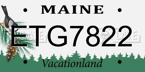 ETG7822 Maine License Plate