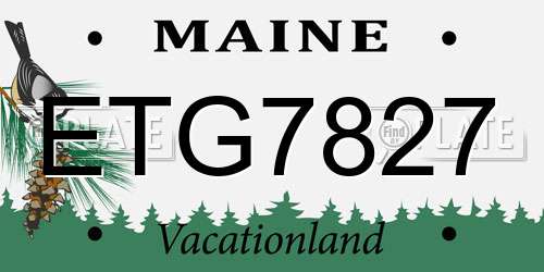 ETG7827 Maine License Plate