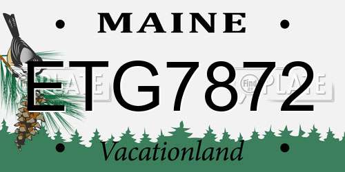 ETG7872 Maine License Plate