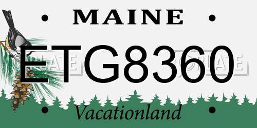 ETG8360 Maine License Plate
