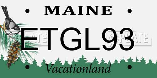 ETGL93 Maine License Plate