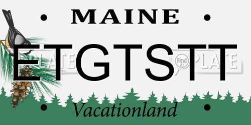 ETGTSTT Maine License Plate