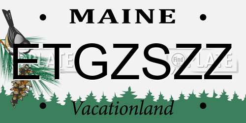 ETGZSZZ Maine License Plate