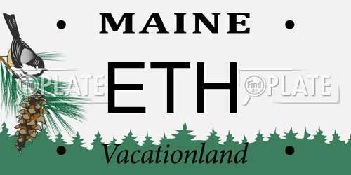 ETH Maine License Plate
