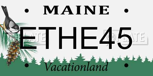ETHE45 Maine License Plate