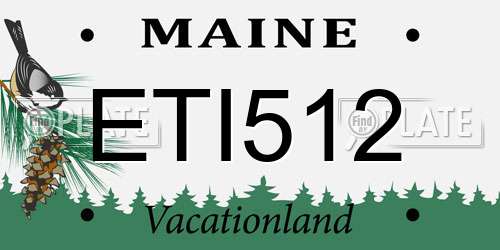 ETI512 Maine License Plate