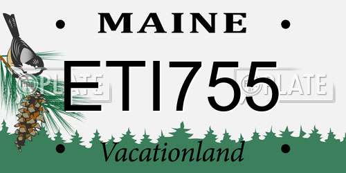 ETI755 Maine License Plate