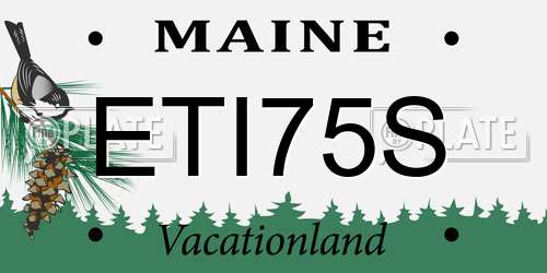 ETI75S Maine License Plate