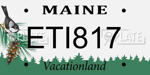 ETI817 Maine License Plate