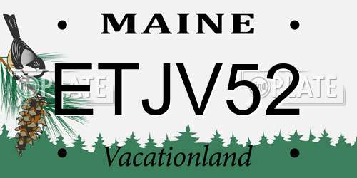 ETJV52 Maine License Plate
