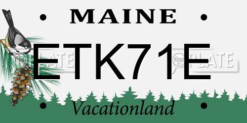 ETK71E Maine License Plate