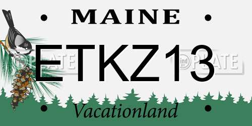 ETKZ13 Maine License Plate