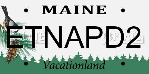 ETNAPD2 Maine License Plate